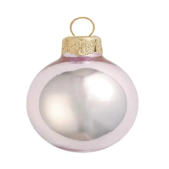Whitehurst 40ct. 1.5" Shiny Glass Christmas Ornaments Baby Pink {1}