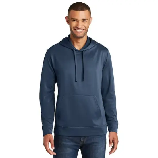 Port & Company&reg; Performance Fleece Pullover Hooded Adult Sweatshirt Deep Navy {3}