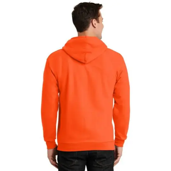 Port & Company® Essential Fleece Full-Zip Hooded Sweatshirt Safety Orange {5}