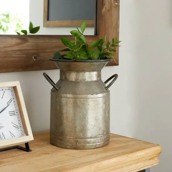 Rustic Gray Milk Can Planter Set {7}