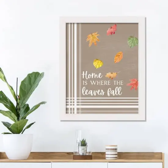 Home Is Where The Leaves Fall Wall Art with White Frame {3}