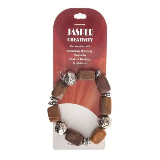 John Bead Jasper No.87 Natural Stone Stretch Bracelet {5}
