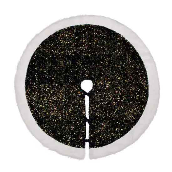 Glitzhome&reg; 48" Navy Blue Sequin Christmas Tree Skirt {1}