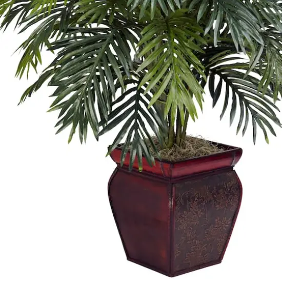 3.16ft. Areca Plant with Decorative Red Planter {4}