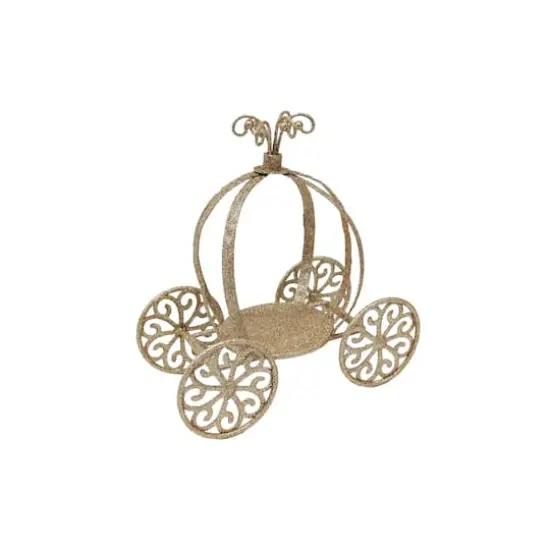 7.75" Gold Metal Pumpkin Cart Tabletop D&eacute;cor by Ashland&reg; {1}