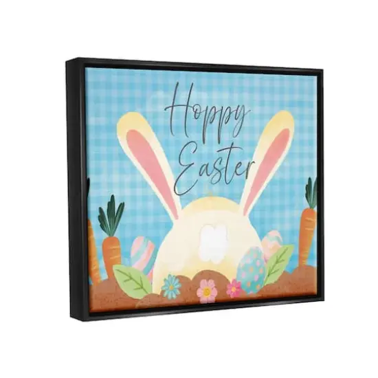 Stupell Industries Happy Easter Spring Carrot Garden Floater Framed Art Black {4}