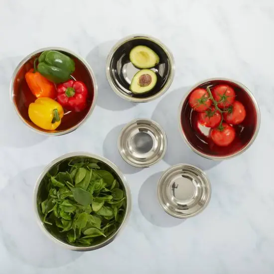 JoyJolt&reg; Stainless Steel Mixing Bowl Set Silver {8}