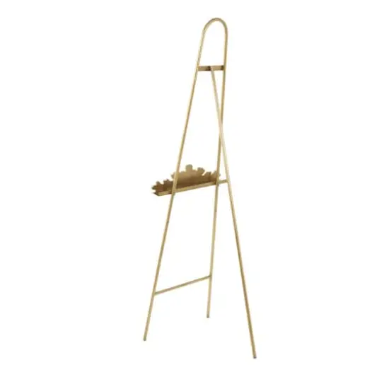 63" Gold Metal Arched Foldable 2-Tier Display Easel with Vine Emblem {10}