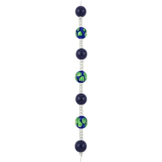 Blue Lampwork Glass Round Dot Beads by Bead Landing&trade; {4}