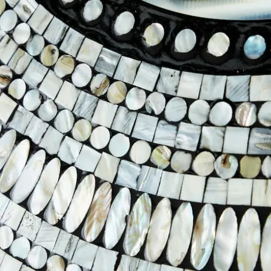 32" Blue Wood Coastal Wall Mirror {4}