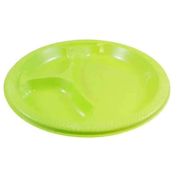 JAM Paper 10.25" Divided Plastic Party Plates, 20ct. Lime Green {5}