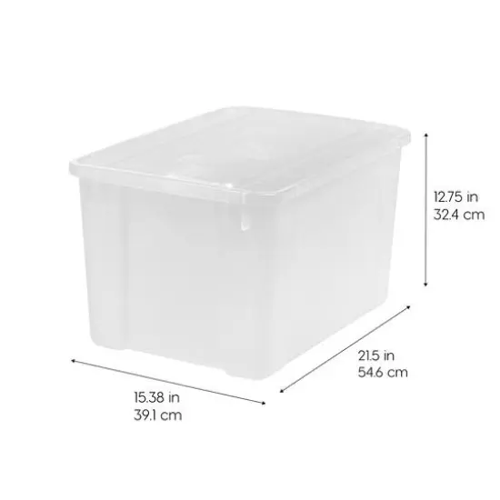 IRIS&reg; 50qt. Clear Wing Lid Storage Boxes, 4ct. {5}