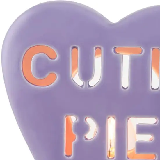 Miss Valentine Purple Ceramic Candy Heart Cutie Pie Nightlight {6}