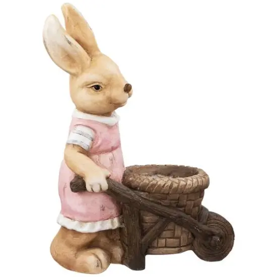 18.75" Girl Rabbit Outdoor Easter Garden Planter {6}