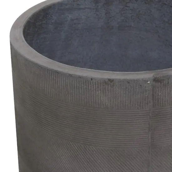 Set of 2 Grey Polystone Contemporary Planter, 13" 16" {4}