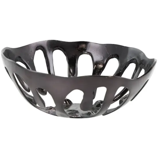 Aluminum Drip Decorative Bowl Set with Open Frame Design Black {8}