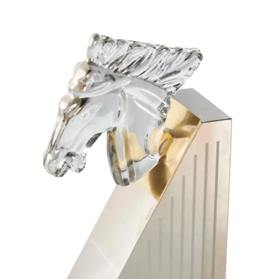 9" Clear Glass Horse Head Decorative Bookends with Pyramid Bases, 2ct. {6}