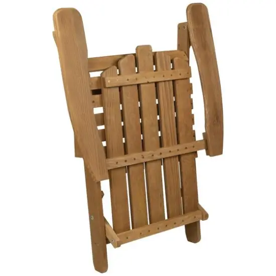 36" Classic Folding Wooden Adirondack Chair Natural Stained {7}