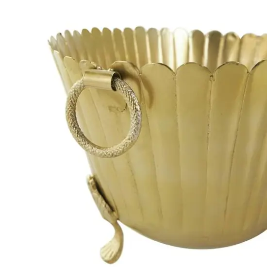 Gold Metal Planter Set {8}