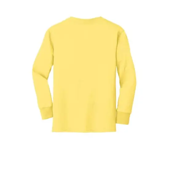 Port & Company&reg; Youth Long Sleeve Core Cotton T-Shirt Yellow {4}