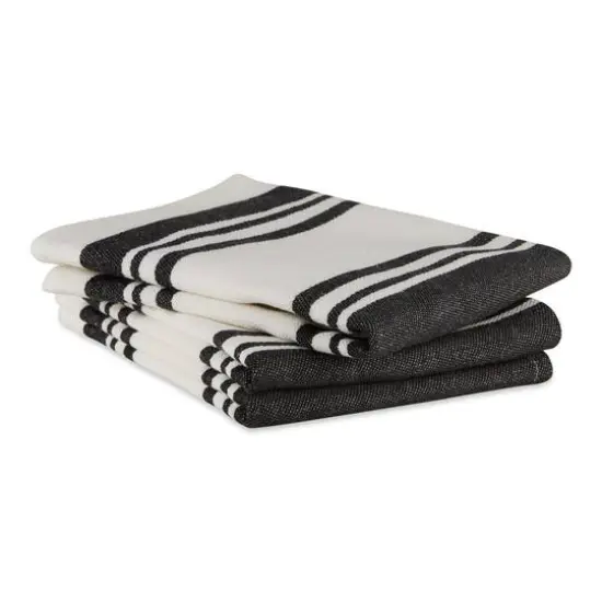 DII&reg; Black Chef Stripe Dish Towels, 3ct. {5}