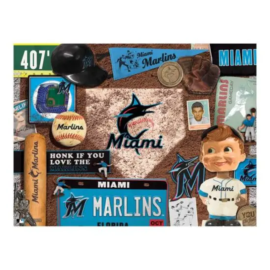 MLB Baseball Retro Series 500 Piece Puzzle Miami Marlins {5}