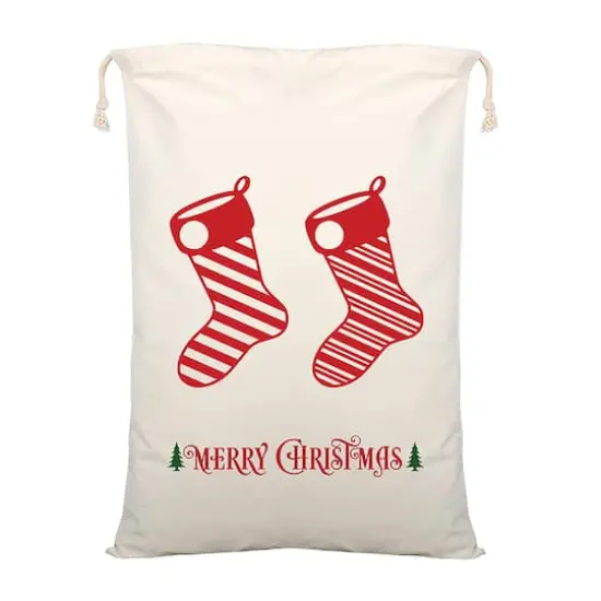 Personality Case&trade; 19" x 26" Stocking Stuffers Merry Christmas Cotton Sack {1}