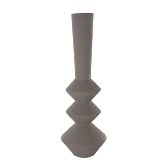 30" Dark Gray Metal Art Deco Style Vase {7}