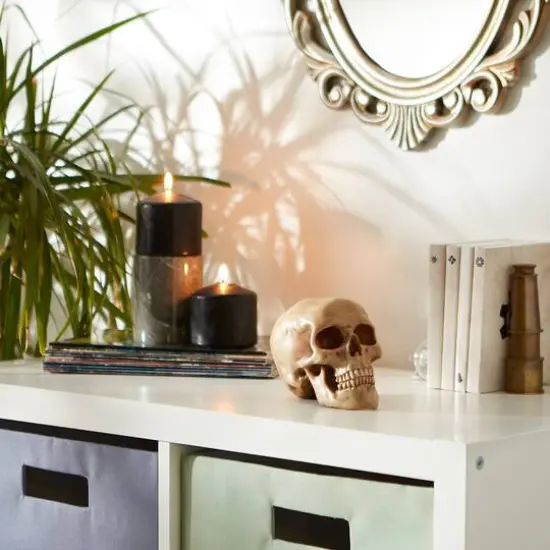 7" Grinning Highly Realistic Replica Human Skull Statue Home D&eacute;cor {6}