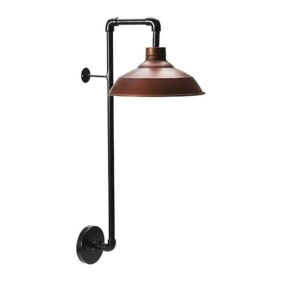 Hello Honey® Metal Wall Sconce with Round Shade Bronze Finish {1}