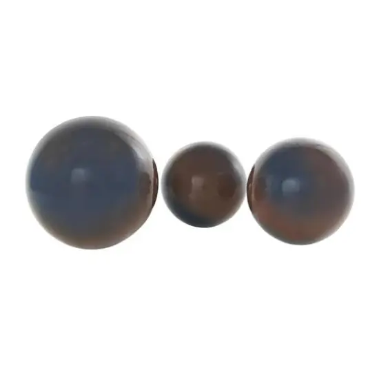 Blue with Brown Stripe Abstract Brushed Decorative Orbs & Vase Filler Set {13}