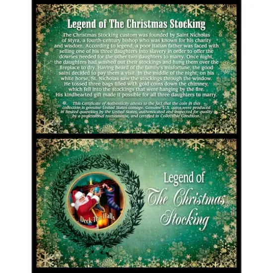 The Legend of the Christmas Stocking JFK Half Dollar Colorized Coin {1}