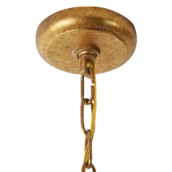 30" Gold Iron Modern Caged Chandelier {5}