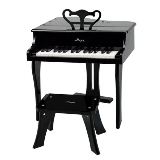 Hape Happy Grand Piano Black Wooden Musical Instrument {5}