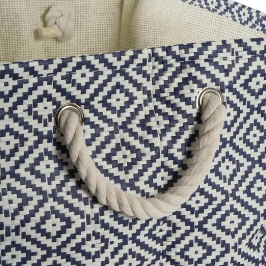 DII&reg; Small Geo Diamond Rectangle Paper Bin Nautical Blue {7}