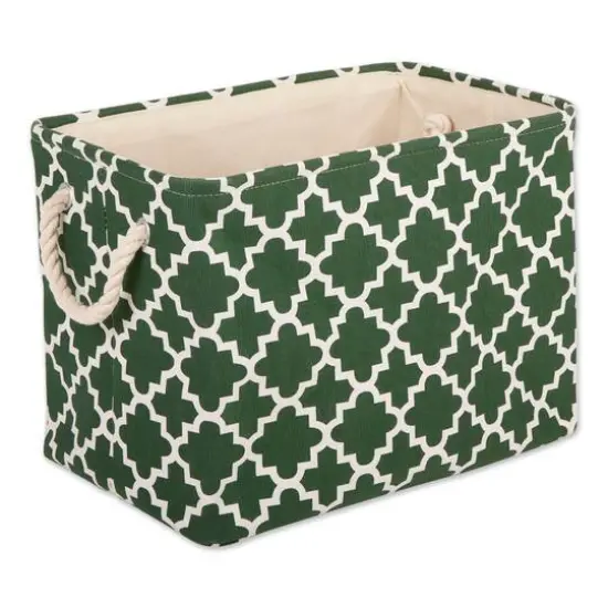 DII&reg; Medium Rectangle Polyester Lattice Bin Hunter Green {1}