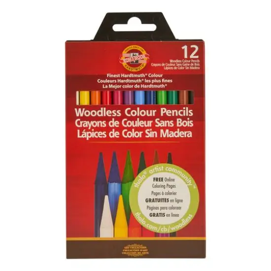 Koh-I-Noor Progresso Woodless Colour Pencils 12 Color Set {1}