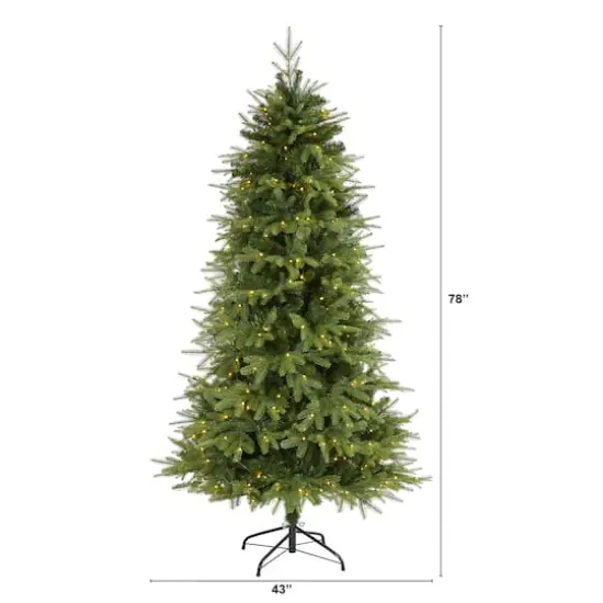 6.5ft. Pre-Lit Vancouver Fir Natural Look Artificial Christmas Tree, Clear LED Lights {3}
