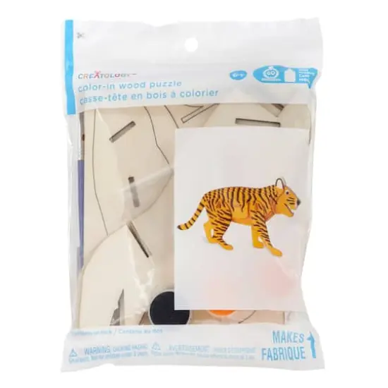 Tiger Color-In 3D Wood Puzzle by Creatology&trade; {3}
