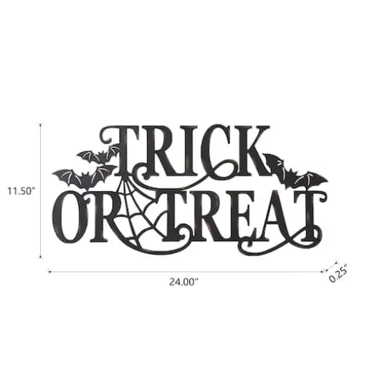 Glitzhome&reg; 24" Metal Halloween TRICK OR TREAT Wall Sign {8}