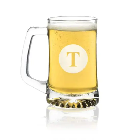 Hortense B. Hewitt Co. Engraved Glass Mug T {1}