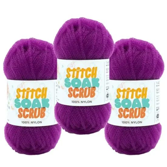 3 Pack Lion Brand&reg; Stitch Soak Scrub Yarn Pansy {1}