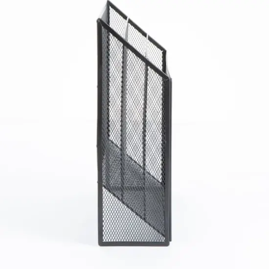 Mind Reader 3-Tier Vertical Mesh Wall File Holder Black {6}