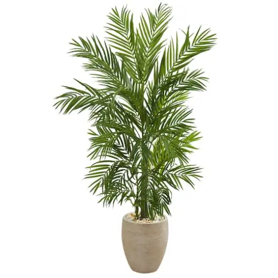 5ft. Areca Palm Artificial Tree in Sand Colored Planter {1}