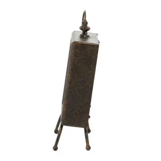 Brass Metal Rustic Clock, 14" x 8" x 4" {4}