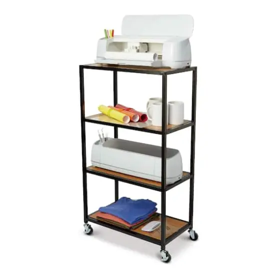 Black Heights 4-Tier Rolling Cart by Simply Tidy&reg; {3}