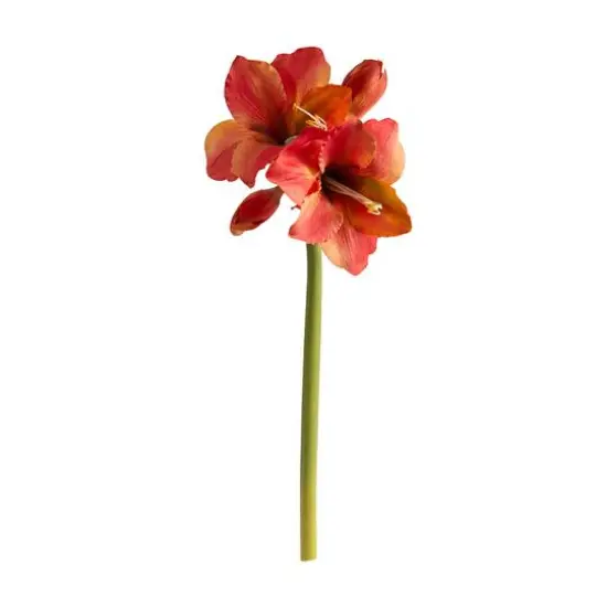 Orange Amaryllis Artificial Flower Stem, 3ct. {1}