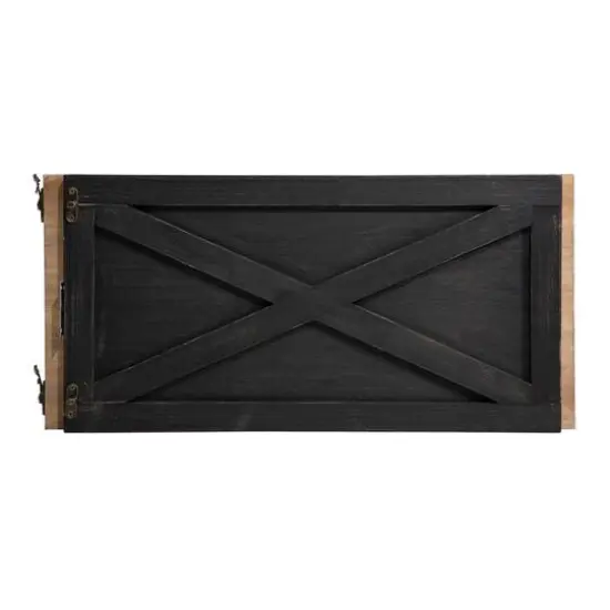 Glitzhome&reg; 22" Wooden Tree Collar Washed Black {8}