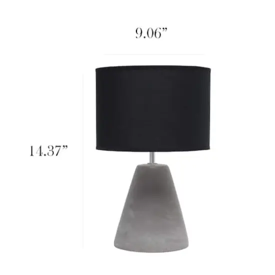 Simple Designs&trade; 14.5" Pinnacle Concrete Table Lamp Black {4}