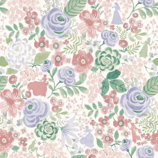 RoomMates Disney® Princess Watercolor Floral Peel & Stick Wallpaper Purple {1}
